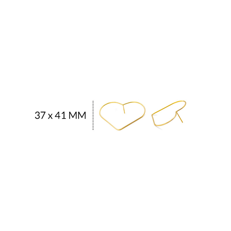 HERRAJE goldfilled PARA ARETE CORAZON 37 X 41MM / color dorado / X PAR / REF-GH0685 / REF-GH0685