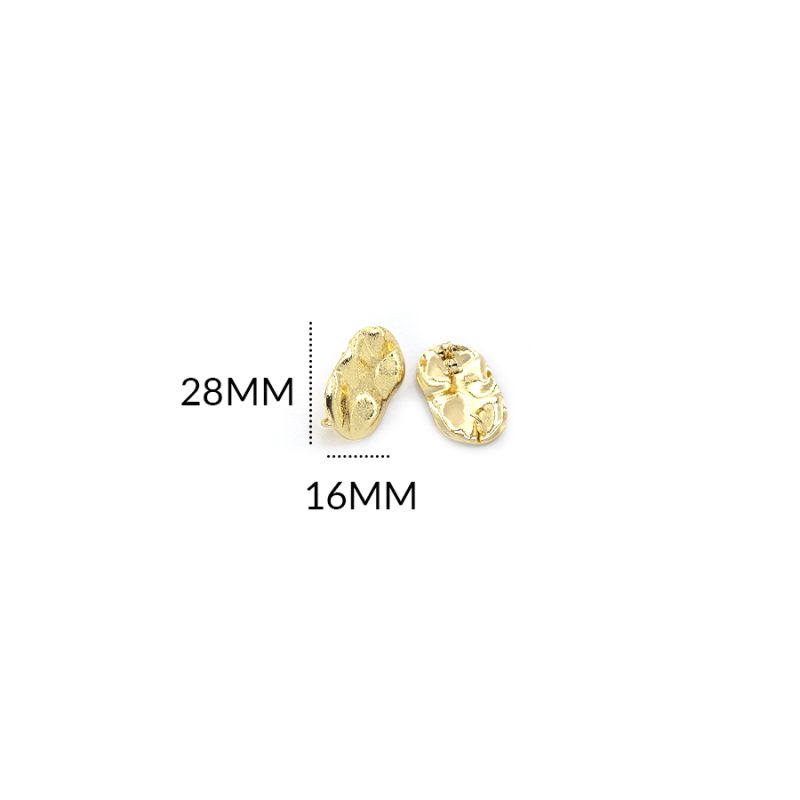 HERRAJE goldfilled PARA ARETE MARTILLADO 28 X 16MM / color dorado / POR PAR / REF-GH0722 / REF-GH0722