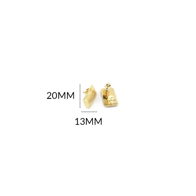 Herraje goldfilled para arete rectangulo 13 x 20 mm / x par / REF-GH0725