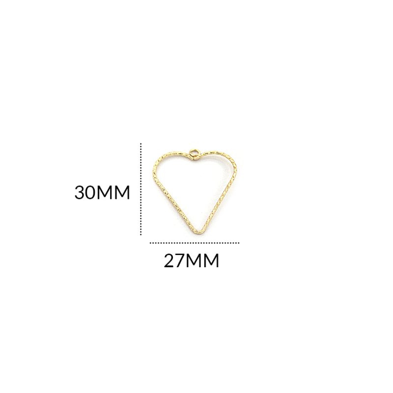 Herraje goldfilled para arete corazón 30x27mm / paquete x par / REF-GH0727