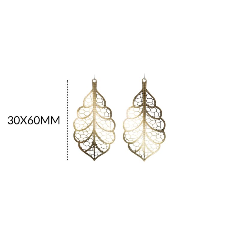HERRAJE goldfilled PARA ARETE HOJA FILIGRANA 30 X 60MM / color dorado / X PAR / REF-GH0747 / REF-GH0747