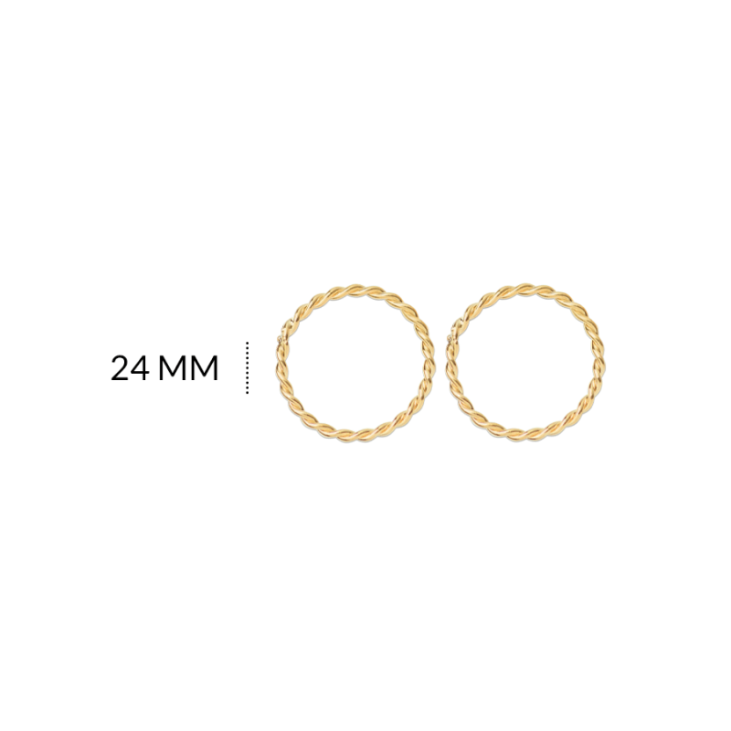 HERRAJE goldfilled PARA ARETE ARO ENTORCHADO 24 MM / X PAR / COLOR DORADO / REF-GH0783 / REF-GH0783