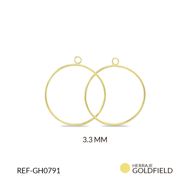HERRAJE goldfilled PARA ARETE ARO 3.3MM CON ARGOLLA / x PAR / Ref-GH0791