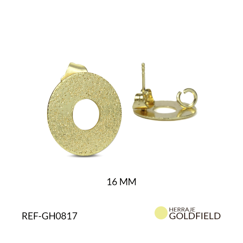 Herraje goldfilled para arete circulo hueco 16 MM / x par / Ref-GH0817