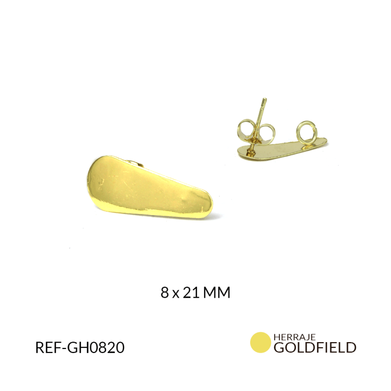 HERRAJE goldfilled PARA ARETE GOTA LISA 8X21 MM / X PAR / REF-GH0820