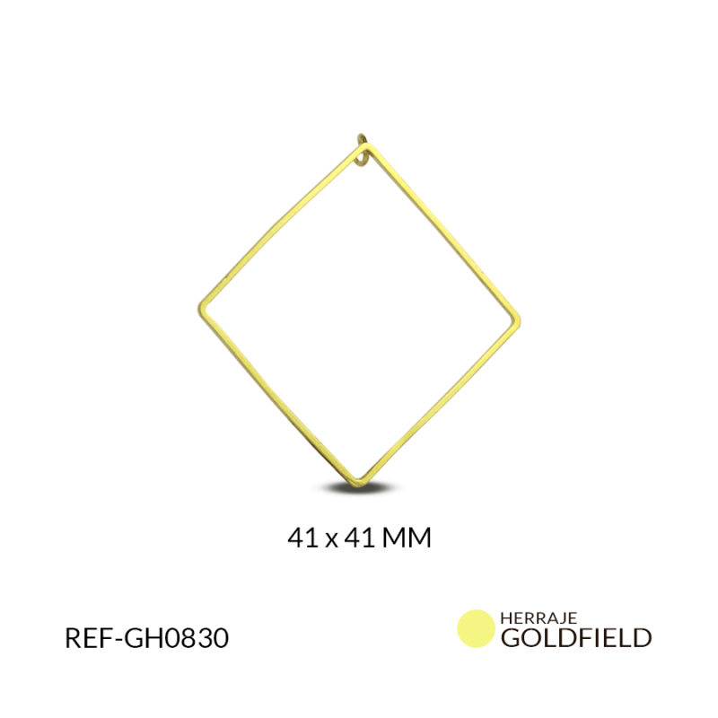 HERRAJE Goldfilled ROMBO PARA ARETE 41x41 MM / x PAR / Ref-GH0830