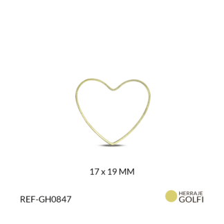 Herraje Goldfilled para arete corazon 17x19mm / paquete x 6 unidades / Ref-GH0847 / Ref-GH0847