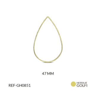 Herraje Goldfilled para arete gota 47 mm color dorado / x par / Ref-GH0851