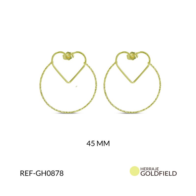HERRAJE Goldfilled ARGOLLA CORAZON 45MM / x PAR / Ref-GH0878