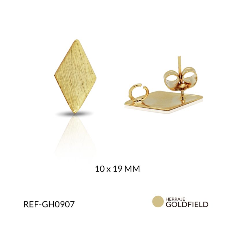 Herraje goldfilled rombo rayado 10x19 MM / x par / Ref-GH0907