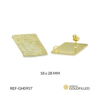 Herraje goldfilled rombo 18x28mm / x par / Ref-GH0957 