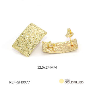 Herraje para arete en goldfilled rectangulo 12.5x24 mm / x par / Ref-GH0977 / Ref-GH0977