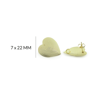 Herraje golfi para arete corazón25x26mm x par
