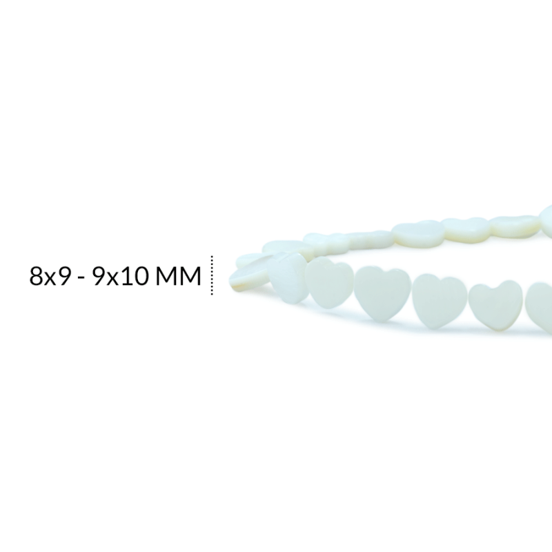 NACAR CORAZON 8 X 9 - 9 X 10MM / sarta x 39 cm aprox / REF-NC0018 / REF-NC0018
