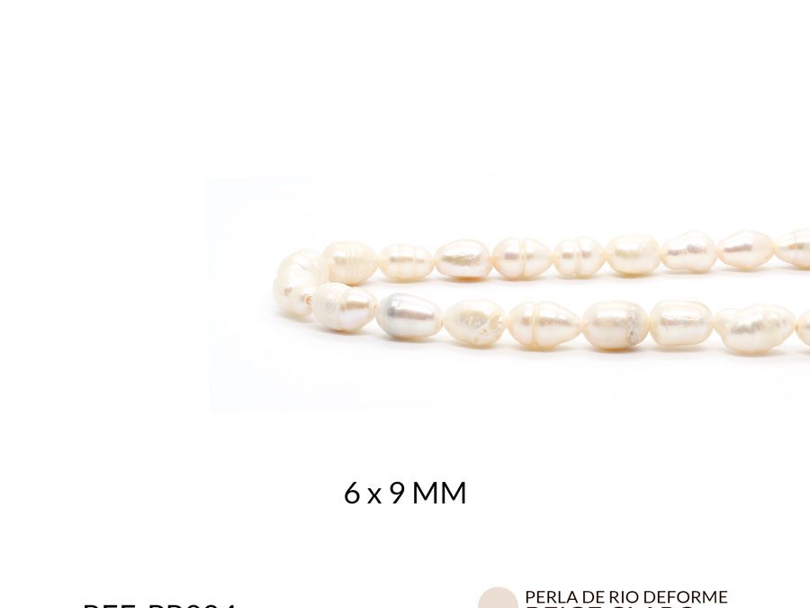 Perla de rio deforme 6x9mm x sarta