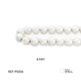 Perla shell blanca 8mm x sarta