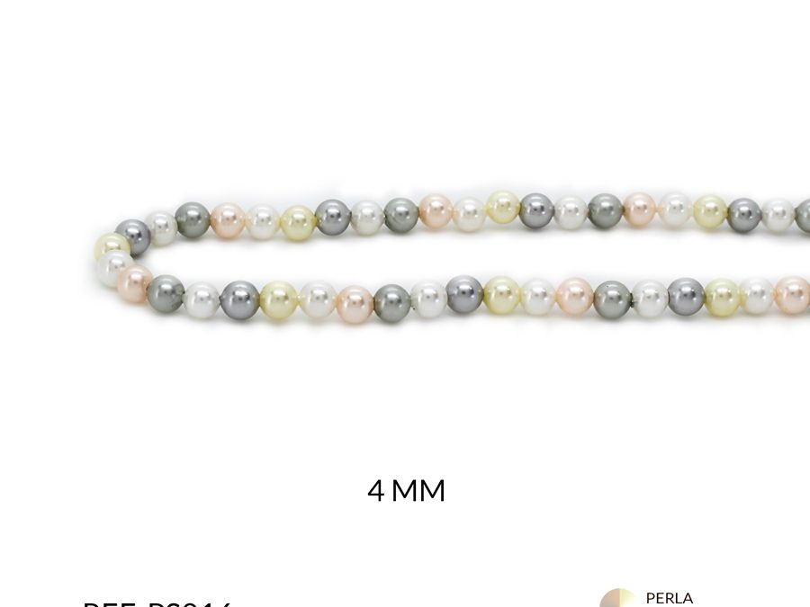 Perla Shell mixta 4 mm x sarta
