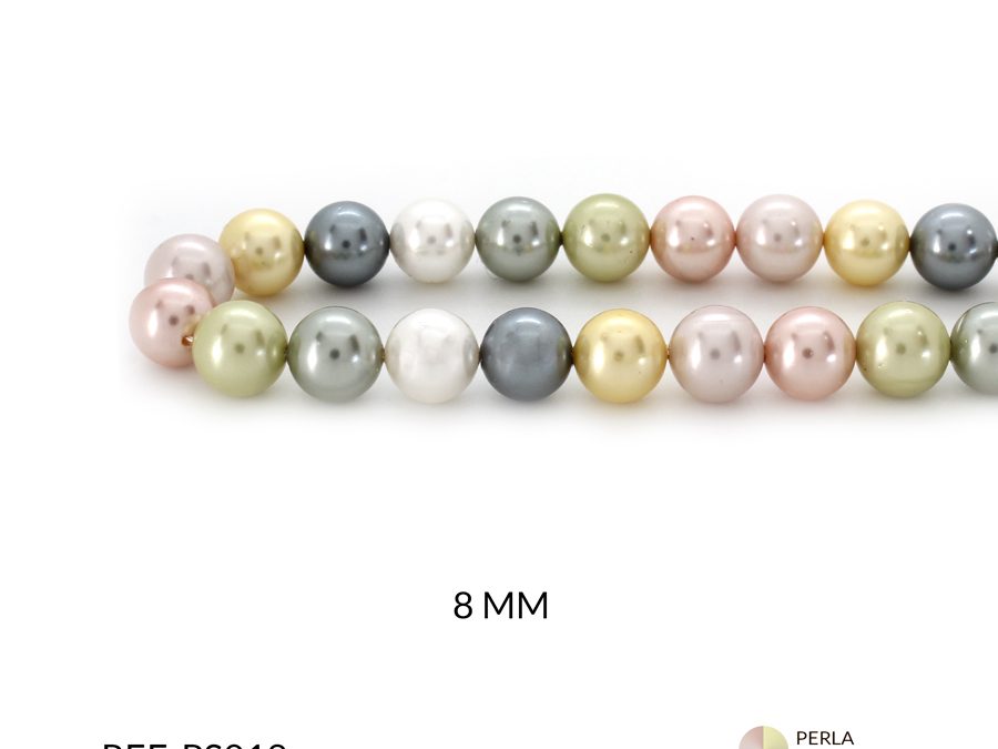 Perla shell mixta 8mm x sarta
