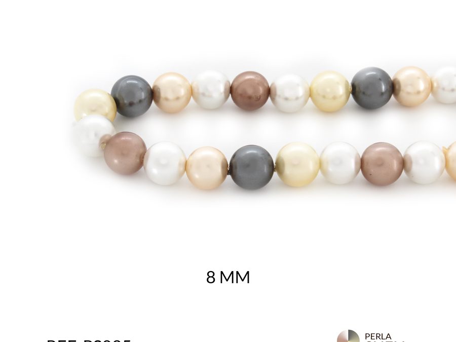 Perla shell mixta 8mm mixto x sarta