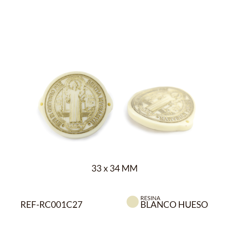 CENTRO PULSERA RESINA SAN BENITO BLANCO HUESO / x und / RC001C27
