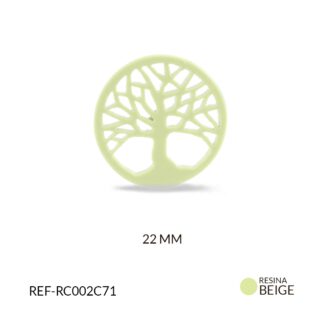 Centro pulsera resina árbol de la vida marfil 22mm