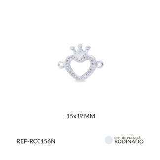 Centro pulsera rodinado corazón corona