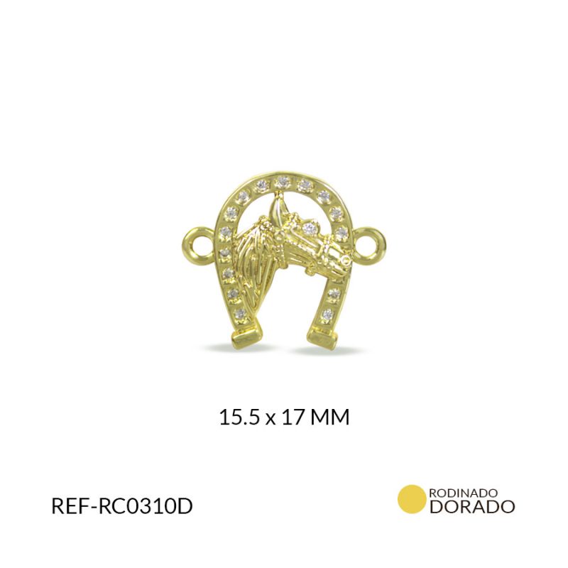 CENTRO PULSERA RODINADO HERRADURA CABALLO 15.5x17MM / x UND / Ref-RC0310D