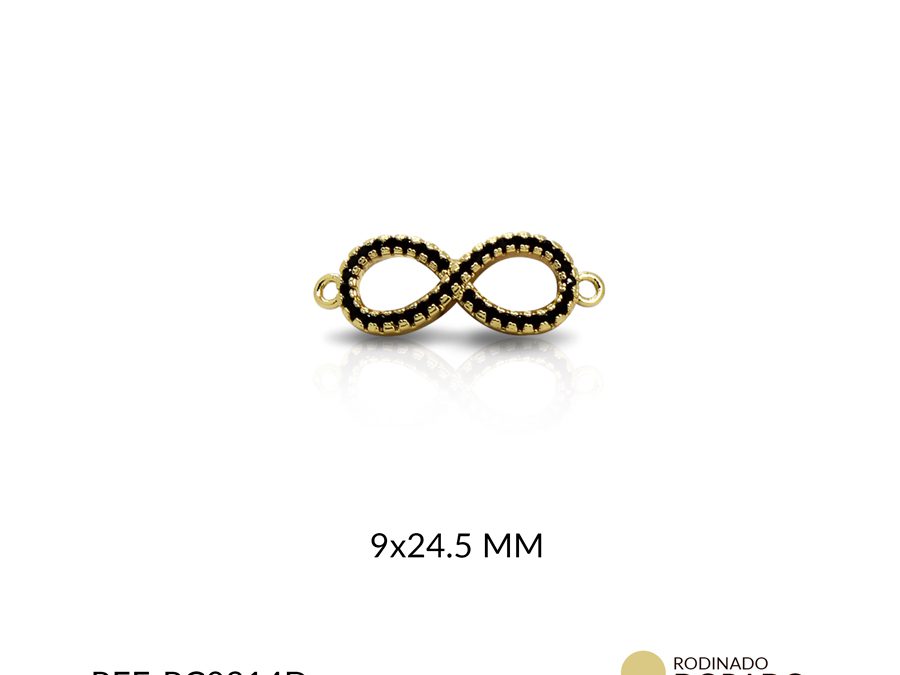 CENTRO PULSERA RODINADO INFINITO 9×24.5 MM / x UND / Ref-RC0314D