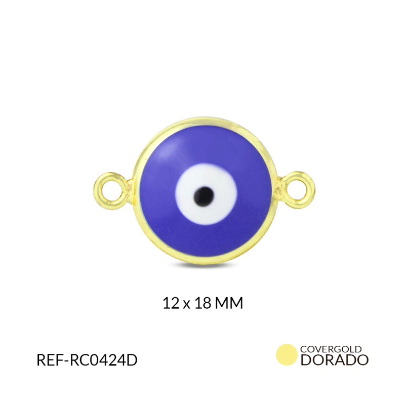 CENTRO PULSERA COVERGOLD OJO TURCO AZUL R 12X18 MM / x UND / REF-RC0424D