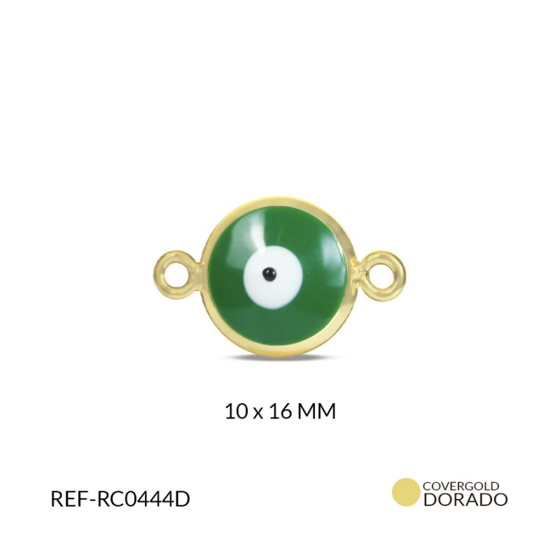 CENTRO PULSERA COVERGOLD OJO TURCO VERDE 10x16 MM / x UND / Ref-RC0444D