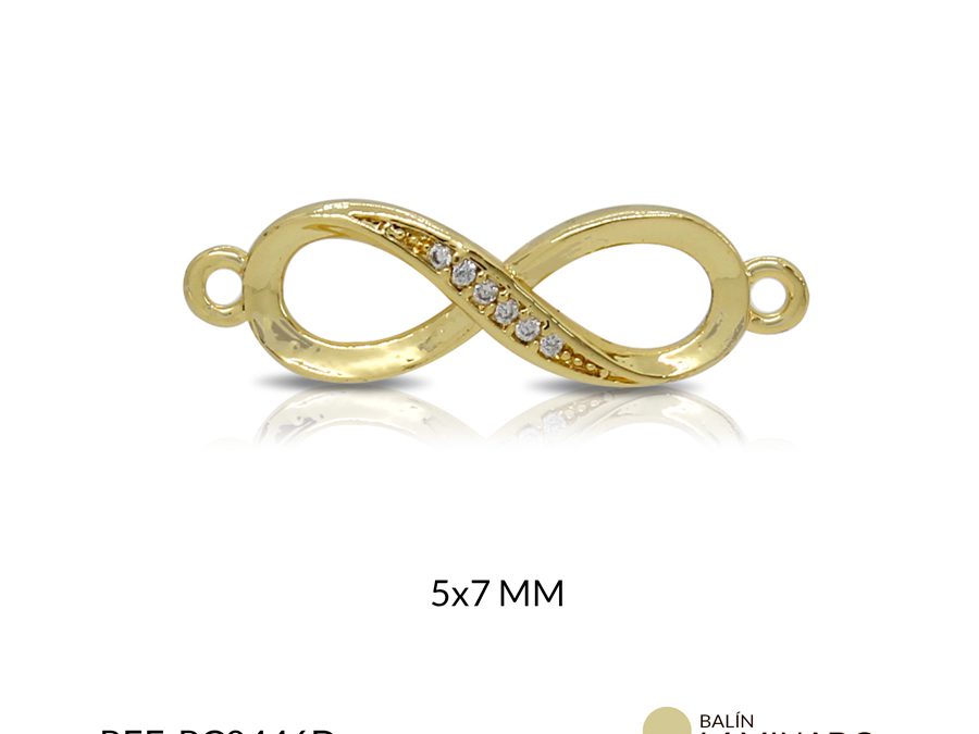 Centro pulsera rodinado infinito 5x7mm / x unidad / Ref-RC0446D