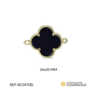 Centro pulsera covergold trébol negro 16x20mm x unidad
