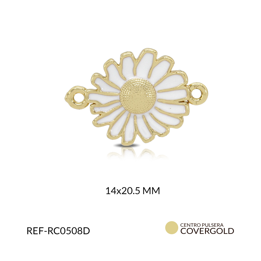 Centro pulsera covergold flor margarita resina blanca 14 x 20.5 / x unidad / Ref-RC0508D