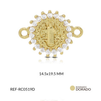 Centro pulsera san benito circón plateado