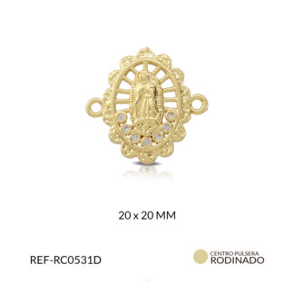 Centro pulsera rodinado ovalada virgen guadalupe