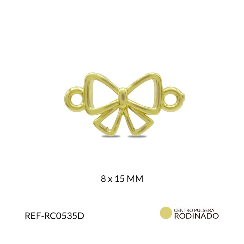 Centro pulsera covergold moño coquette 8 x 15 mm / x unidad / Ref-RC0535D