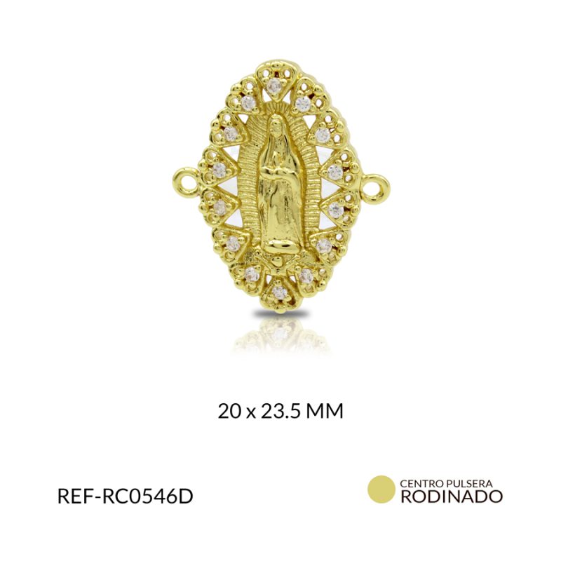 Centro pulsera rodinado virgen 20x23.5mm x und