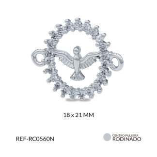 Centro pulsera rodinado paloma de la paz