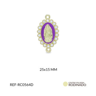Centro pulsera rodinado ovalado virgen guadalupe
