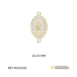 Centro pulsera rodinado ovalado virgen guadalupe