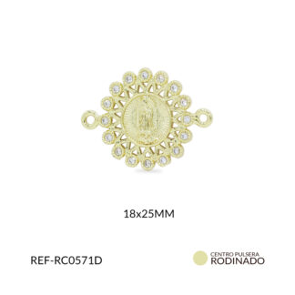 Centro pulsera rodinado virgen de guadalupe
