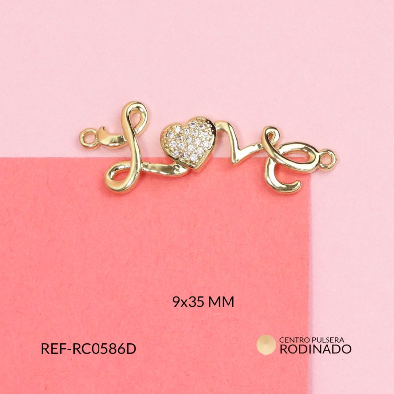 Centro pulsera rodinado palabra Love