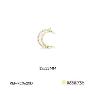 Centro pulsera rodinado media luna nácar