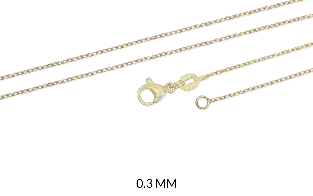 Cadena covergold terminada punto diamante 0.3mm / x unidad / REF-RC6039D