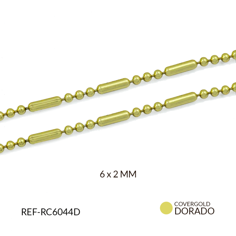 CADENA COVERGOLD PALO-BOLA 6 x 2 mm / x unidad / REF-RC6044D