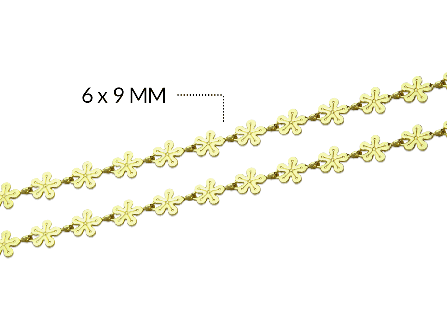 Cadena covergold flor 6 x 9 mm / x 50 centimetros / REF-RC6047D