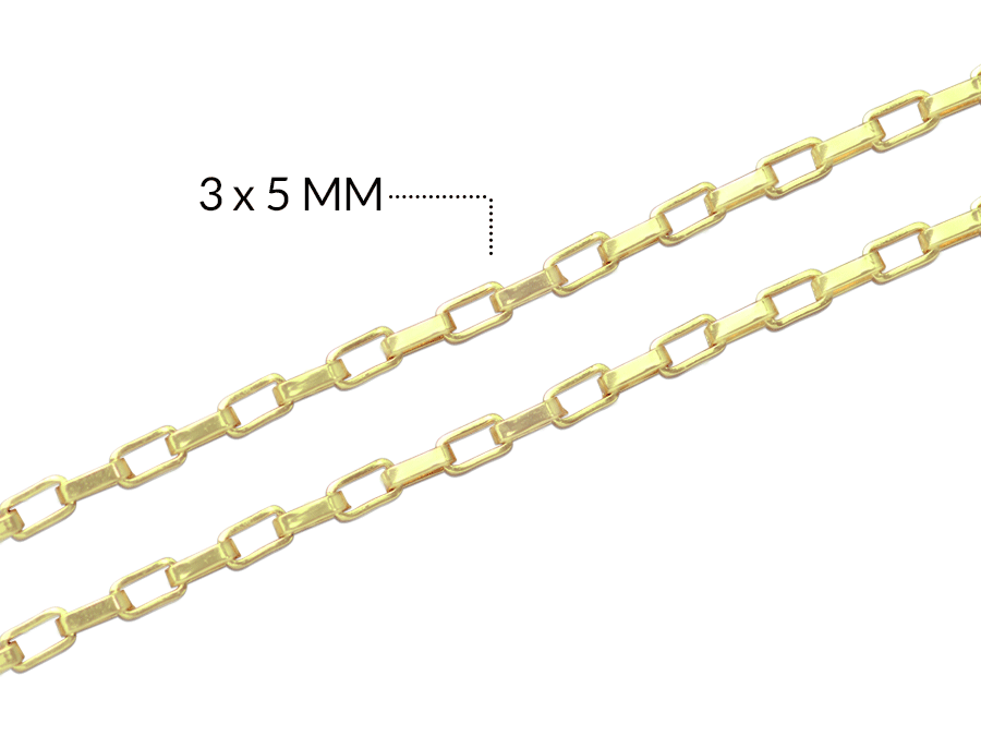 Cadena covergold rectángulo 3 x 5 mm / x metro / REF-RC6050D