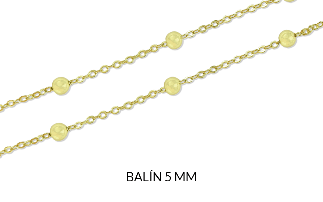 CADENA COVERGOLD PUNTO DIAMANTE+BALIN 5MM/ x 50cm / REF-RC6059D