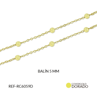 CADENA COVERGOLD PUNTO DIAMANTE+BALIN 5MM/ x 50cm / REF-RC6059D