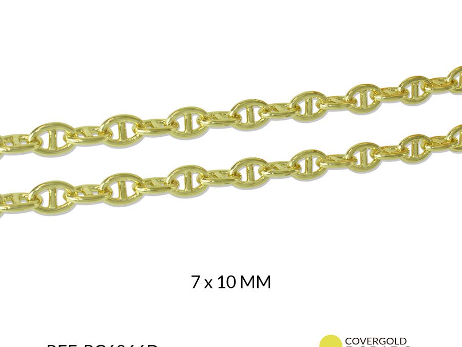 CADENA COVERGOLD ESLABON GUCHI 7X10 MM / x 50 centímetros / Ref-RC6066D